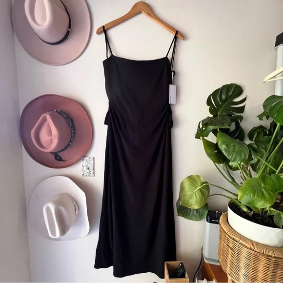REFORMATION Hex Knit midi Dress black womens SIZE XL new night out cocktail  sexy